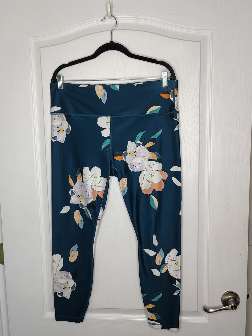 Athleta Teal Floral High-Rise Leggings